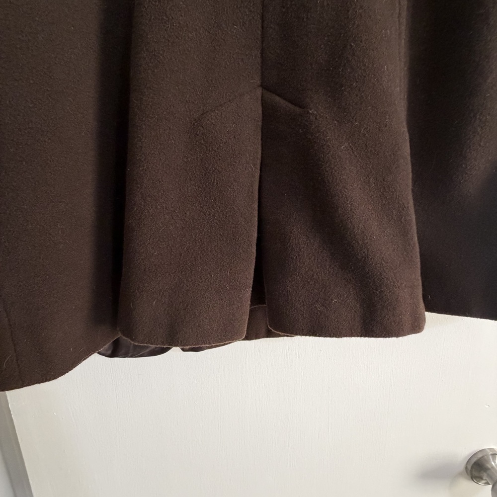 Anne Klein Chocolate Brown Pea Coat Size XL - Picture 8 of 11